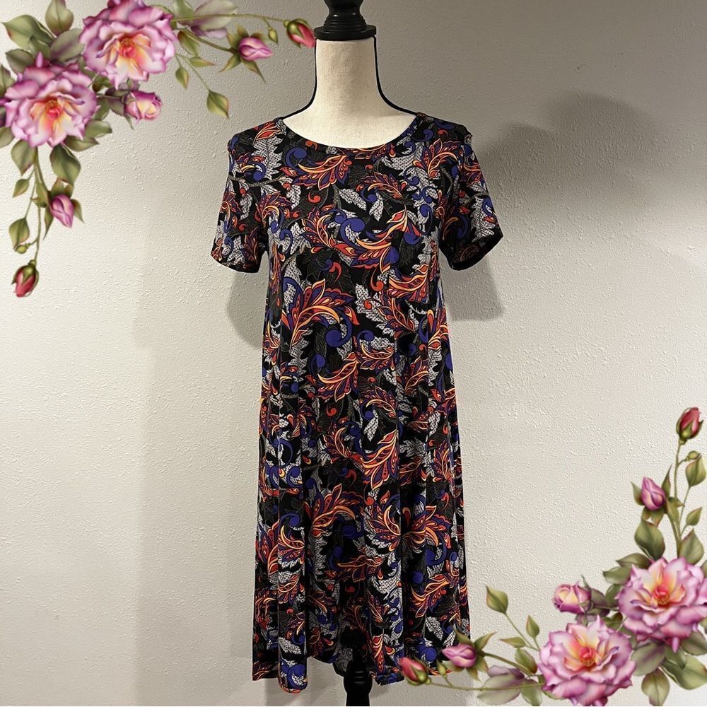 LulaRoe floral Carly hi low short sleeve dress‎